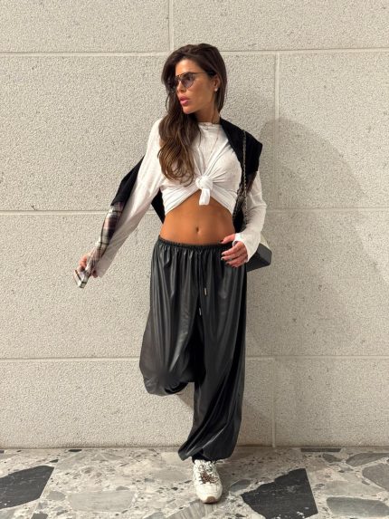 מכנס בלון דמוי עור